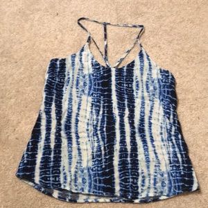 Blue tie dye tank top